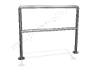 Barrier PG3 105 acid-resistant, burnished stainless steel 1m length with simple brace tube