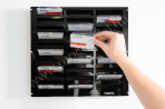 Card Rack30 card holder for 30 PVC cards even in case wall mountable black/blck with 1888-17-o51