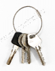 Vandal-proof key ring, metal, crimpable, D:5cm when closed, interlocking ends' d=3,4 / 4,9mm
