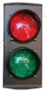 Forgalomirányító jelzőlámpa piros zöld, 230V, max 70W-os izzóval SEM2RV,E27 fogl.160x345mm,átm:120mm