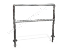 Barrier PG3 105K burnished stainless steel, removable, with additional horizontal brace