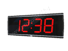 GigaClock 4-200-V-E-T industrial clock hh:mm / temperature degree, 200mm red digits, Ethernet
